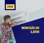 MONTAŽA KLIMA UREĐAJA SNAGE DO 4,5 kW (uključeno do 3m novih instalacija)